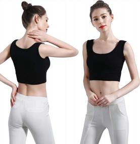 img 3 attached to 3-Pack HZH Short Yoga Dance Athletic Tank Crop Tops For Women Or Teens