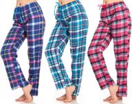 women's flannel pajama pants 3-pack - soft, comfy plaid lounge & sleepwear for women. logo