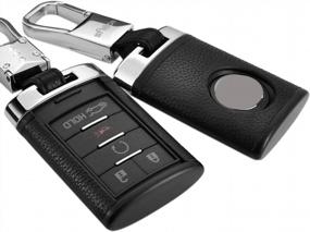 img 4 attached to Leather Key Fob Cover W/ Keychain For Cadillac ATS CTS Escalade Chevrolet Corvette C7