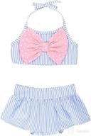 cute and stylish rufflebutts® baby/toddler girls cropped peplum tankini 2 piece swimsuit with ruffles logo