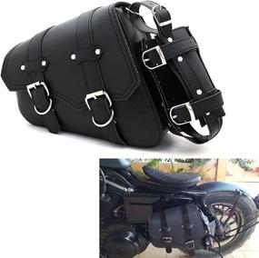 img 4 attached to 🏍️ Universal Motorcycle Saddle Bag with Cup Holder - Vintage PU Leather Waterproof Storage Side Bag (Left Side)