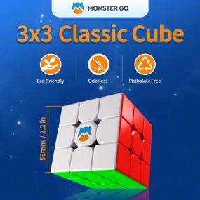 img 3 attached to Monster Go 3X3 Standard Speed Cube Puzzle Toy For Kids Beginners - MG 356 V2 Learning Series (Premium Package)