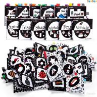 teytoy 12-pack soft baby books - high contrast black and white baby toys - crinkle cloth books for newborn infants - 0 3 6 9 12 months - early education learning & sensory toy - perfect gifts for babies логотип