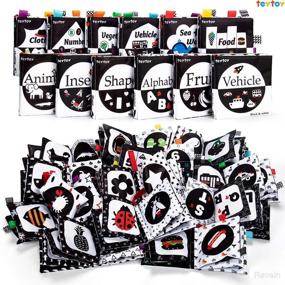 img 4 attached to TEYTOY 12-Pack Soft Baby Books - High Contrast Black and White Baby Toys - Crinkle Cloth Books for Newborn Infants - 0 3 6 9 12 Months - Early Education Learning & Sensory Toy - Perfect Gifts for Babies