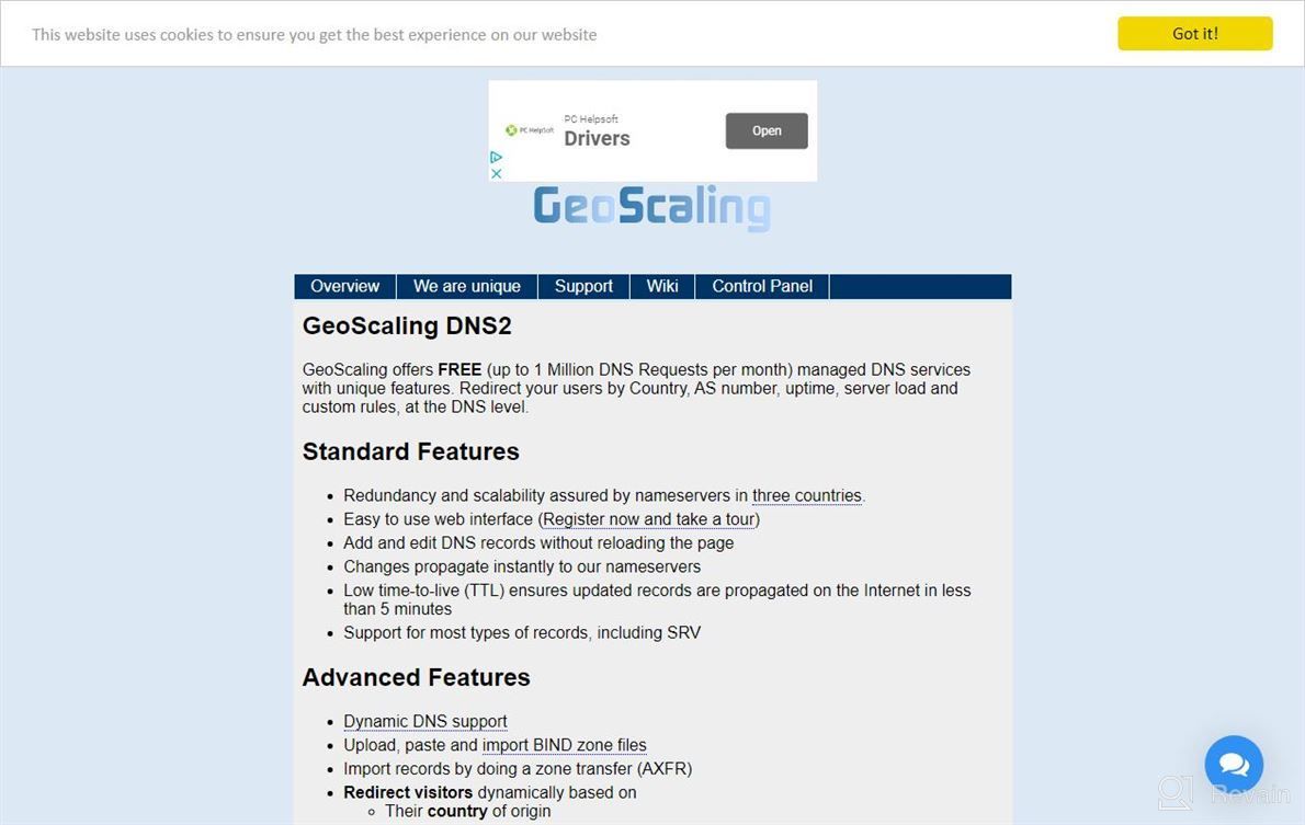 img 1 attached to GeoScaling DNS2 review by Sean Davis