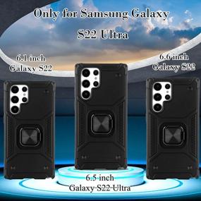 img 2 attached to Защитный чехол для телефона Vetoo Matte Black для Samsung Galaxy S22 Ultra 5G - проверенный на падение чехол с кольцом-держателем, защитная пленка для камеры в комплекте