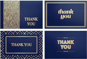 img 4 attached to 100-Pack Navy Business Thank You Cards With Envelopes, Handwritten Gold Foil Note Cards For Greetings, Notes, And Gifts - Blank On The Inside - Ideal For Assorted Occasions - Cavepop