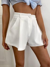 img 1 attached to Широкие женские шорты с высокой талией Floerns: стильное и удобное дополнение к вашему повседневному гардеробу