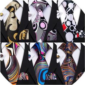 img 4 attached to Upgrade Your Style with Barry Wang Classic Necktie Jacquard Wedding Men's Accessories