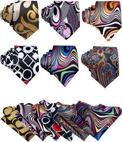 img 2 attached to Upgrade Your Style with Barry Wang Classic Necktie Jacquard Wedding Men's Accessories