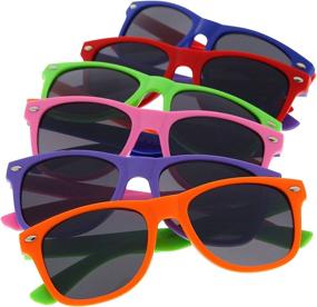 img 1 attached to Симпатичные и красочные детские солнцезащитные очки в классическом стиле от GrinderPUNCH