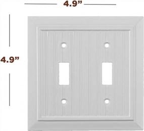 img 3 attached to Pack Of 2 Wall Plate Outlet Switch Covers By SleekLighting Classic White Beadboard Wall Plates Variety Of Styles: Decorator/Duplex/Toggle/Blank / & Combo Size: 2 Gang Toggle