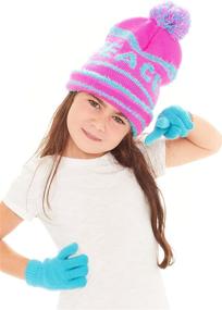 img 3 attached to S W Girls Beanie Gloves Fuchsia Girls' Accessories at Fashion Scarves