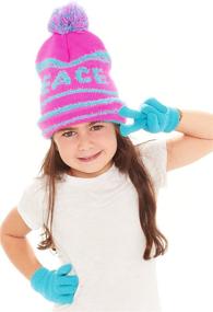 img 2 attached to S W Girls Beanie Gloves Fuchsia Girls' Accessories at Fashion Scarves