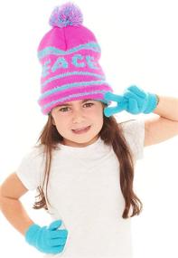 img 4 attached to S W Girls Beanie Gloves Fuchsia Girls' Accessories at Fashion Scarves