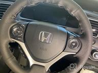 картинка 1 прикреплена к отзыву Eiseng Genuine Leather Steering Wheel Cover DIY Stitch-On Wrap For Honda Civic 2012-2015 Interior Accessories - Black With 13.5-14.5 Inch Diameter And Thread Color от Jeremy Gaines