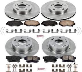 img 1 attached to 🔝 Upgraded Brake Performance: Power Stop KOE1047 Autospecialty Front and Rear Brake Kit with OE Brake Rotors & Ceramic Brake Pads