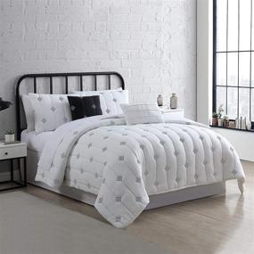 img 4 attached to 5-Piece Ivory Queen Comforter Set with Eve Embroidered Garment Washed Finish by Amrapur Overseas