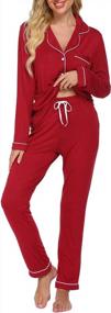 img 2 attached to Soft And Cozy Women'S Button-Down Pajama Sets For Comfy Lounging!