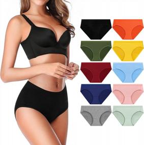 img 4 attached to OLIKEME Women'S Underwear: Mid Waist Full Coverage Breathable Cotton Briefs For Comfort & Style!
