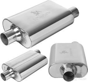 img 3 attached to 🚗 TOTALFLOW 515541 Two-Chamber Universal Muffler – 2.5" Offset In / 2.5" Center Out: Optimal Exhaust Performance