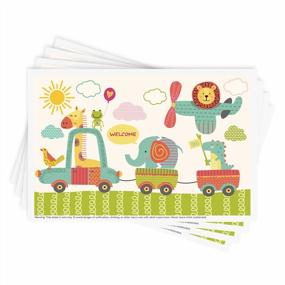 img 4 attached to 40 Pack Disposable Stick-On Placemats For Baby & Kids - 12" X 18" Restaurant Table Mats, Sticky Place Mats, Toddler Baby Car Plane Theme