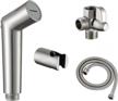 sumerain dog shower attachment, pet shower sprayer for dogs and cats, solid brass shower arm diverter and flow regulating sprayer, 8 feet extra long hose, brushed nickel finish logo