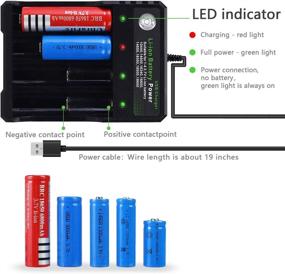 img 1 attached to ⚡️ High-speed 4 Bay 18650 Battery Charger for 3.7V Li-ion TR IMR 10440 14500 16650 14650 18350 18500 16340(RCR123) Batteries - USB Intelligent Universal Rechargeable Battery Charger