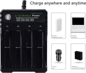 img 2 attached to ⚡️ High-speed 4 Bay 18650 Battery Charger for 3.7V Li-ion TR IMR 10440 14500 16650 14650 18350 18500 16340(RCR123) Batteries - USB Intelligent Universal Rechargeable Battery Charger