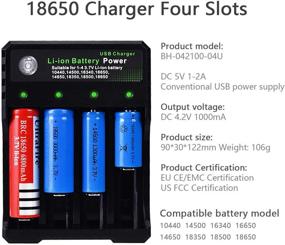 img 3 attached to ⚡️ High-speed 4 Bay 18650 Battery Charger for 3.7V Li-ion TR IMR 10440 14500 16650 14650 18350 18500 16340(RCR123) Batteries - USB Intelligent Universal Rechargeable Battery Charger