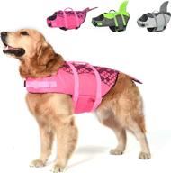 🦈 metglad shark mermaid dog life jacket: ripstop adjustable floatation vest with high rescue handle for small, medium, large dogs - pet swimwear for water safety at the pool, beach, boating логотип