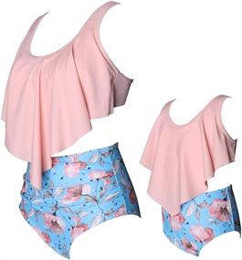 img 3 attached to 👙 Matching Family Two Piece Bikini Set - Baby Girls Swimsuits & Mommy and Me Bathing Suits