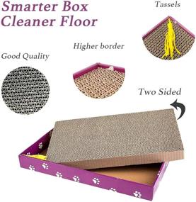 img 3 attached to 🐱 Peekab Cat Scratcher Cardboard Wide Pad with Reversible Scratch Bad - 3 Pack with Catnip & Box Included!