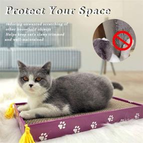 img 2 attached to 🐱 Peekab Cat Scratcher Cardboard Wide Pad with Reversible Scratch Bad - 3 Pack with Catnip & Box Included!