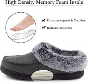 img 3 attached to ULTRAIDEAS Women'S Fuzzy Slippers With Memory Foam Insole, Ladies Cozy Slip On Slippers With Fluffy Faux Fur Lining And Nonslip Rubber Sole For Indoor & Outdoor
