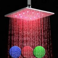 10 inch large square rainfall led shower head - high pressure, chrome finish for bathroom logo