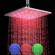 10 inch large square rainfall led shower head - high pressure, chrome finish for bathroom logo