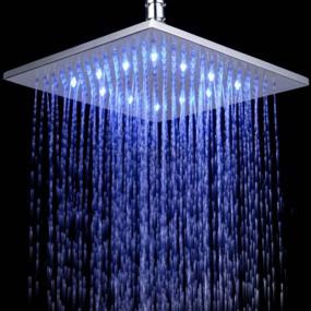 img 3 attached to 10 Inch Large Square Rainfall LED Shower Head - High Pressure, Chrome Finish For Bathroom