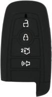 🔑 segaden силиконовый чехол-защитник для ключа ford fusion 4 button smart remote key fob cv2717 - черный логотип