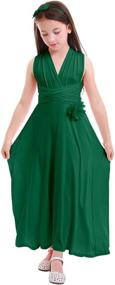 img 4 attached to Transformer Convertible Sleeveless Bridesmaid Liturgical Girls' Clothing ~ Dresses