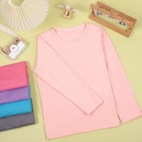 img 1 attached to Soft And Comfortable Long Sleeve Tees For Toddler Girls - Cooraby 5 Pack Crewneck T-Shirts In Assorted Colors