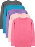 мягкие и удобные футболки с длинными рукавами для девочек-малышей - cooraby 5 pack футболки с круглым вырезом в разных цветах логотип