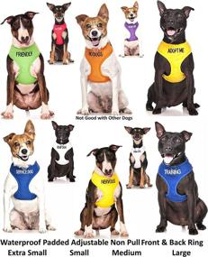 img 1 attached to 🐶 Dexil Limited Adopt ME (I Need A New Home) Yellow Color Coded Non-Pull Dog Vest Harness with Front and Back D Rings, Padding, and Waterproof Design - Alert Others about Your Dog in Advance, Prevent Accidents