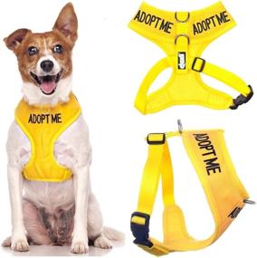 img 3 attached to 🐶 Dexil Limited Adopt ME (I Need A New Home) Yellow Color Coded Non-Pull Dog Vest Harness with Front and Back D Rings, Padding, and Waterproof Design - Alert Others about Your Dog in Advance, Prevent Accidents