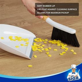 img 2 attached to 🧹 MR.SIGA Dustpan and Brush Combo with Bamboo Handle - Portable Cleaning Set, 1 Set