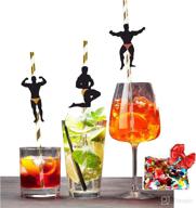 🍆 bachelorette party favors: bachelor willy hen straws (25 pcs) - reusable crazy swirly straws, stripper dancing men - mexican mermaid naughty party drinking supplies logo