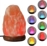fanhao usb himalayan salt lamp - 7 color changing crystal rock table lamp for home décor and gift giving logo