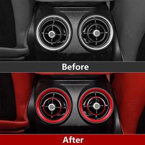 img 3 attached to 4PCS Car Air Vent Frame Trim AC Sticker Decals Aluminum Alloy Compatible With Alfa Romeo Giulia 2017 2018 2019 Accessories (Rear) -- Stelvio NOT FIT