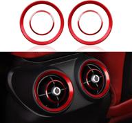 4pcs car air vent frame trim ac sticker decals aluminum alloy compatible with alfa romeo giulia 2017 2018 2019 accessories (rear) -- stelvio not fit logo