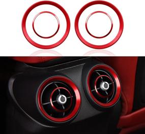 img 4 attached to 4PCS Car Air Vent Frame Trim AC Sticker Decals Aluminum Alloy Compatible With Alfa Romeo Giulia 2017 2018 2019 Accessories (Rear) -- Stelvio NOT FIT